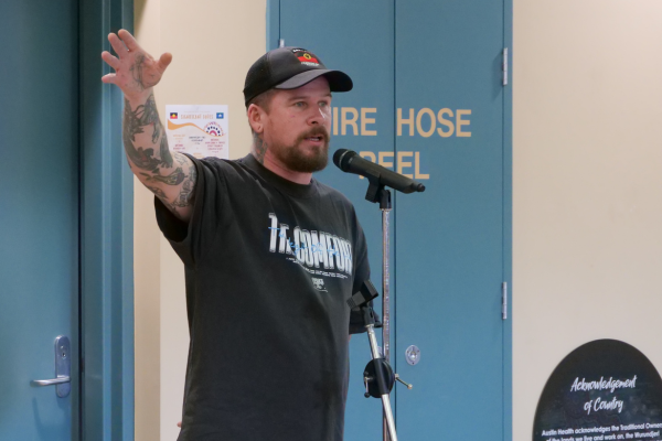 Picture of the Jimmy speaking at the event